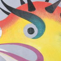 Lehel István (1917-1973). Színes hal, 1960. Tempera, papír, jelzett, üvegezett fakeretben, 40×61 cm