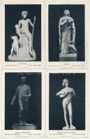 12 db RÉGI szobor motívum képeslap / 12 pre-1945 sculpture motive postcards