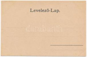 Révfülöp, Balaton fürdő, kikötő hajókkal. Singer S. fényképész Art Nouveau, floral (EK)