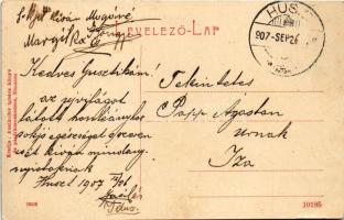 1907 Huszt, Chust, Khust; Csillag utca, Kereskedelmi bank. Ausländer Ignác kiadása. (W.L. ?) 1923. /...