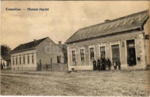 Csanálos, Cenalos, Urziceni; Fő utca, posta hivatal / main street, post office (fa)