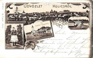 Holics with market place and folkwear  litho