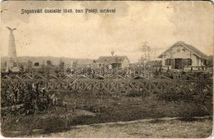 1910 Segesvár, Schässburg, Sighisoara; 1848-as Csatatér, Petőfi sírja / military monument, tomb of Petőfi, battlefield of the Hungarian Revolution of 1848 (EK)