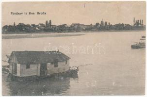 Bosanski Brod, úszó hajómalom / floating ship mills (boat mills) (ázott / wet damage)