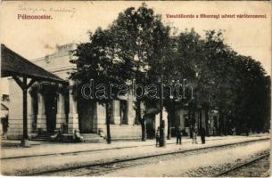 1913 Pélmonostor, Beli Manastir; Vasútállomás a főhercegi udvari váróteremmel. Meyer És Robitschko kiadása / railway station (EK)