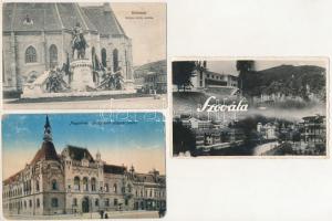 5 db RÉGI erdélyi város képeslap vegyes minőségben: Kolozsvár, Nagyvárad, Szováta, Máramarossziget / 5 pre-1945 Transylvanian town-view postcards in mixed quality