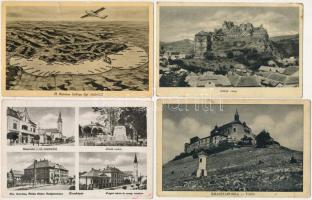 16 db RÉGI történelmi magyar város képeslap vegyes minőségben / 16 pre-1945 historical Hungarian town-view postcards in mixed quality