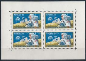 1970 Apollo-12 kisív, több bélyegen a tervező neve alig látszik