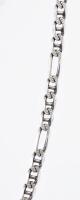 Ezüst (Ag) bordázott figaro nyaklánc, jelzett, h: 51 cm, nettó: 10,4 g
