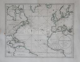 Az Atlanti-óceán északi része. Német nyelven feliratozott, kézzel határszínezett térkép, szerkesztet...