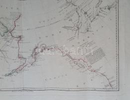 Alaszka és Szibéria partvidéke a Bering-szorostól északra és délre. Széles margójú térkép James Cook...