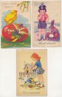 6 db RÉGI magyar húsvéti üdvözlő képeslap vegyes minőségben / 6 pre-1949 Hungarian Easter greeting postcards in mixed quality