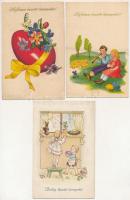 6 db RÉGI magyar húsvéti üdvözlő képeslap vegyes minőségben / 6 pre-1949 Hungarian Easter greeting p...