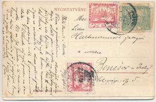 1920 Verbó, Vrbové; leporellólap 10 képpel, közte zsinagóga és vasútállomás. Emánuel István kiadása ...