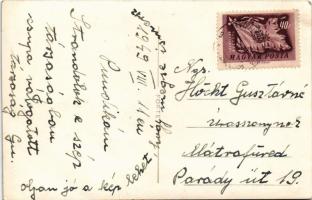 1949 Hévíz, fürdőzők a tóban. Forte photo (gyűrődések / creases)