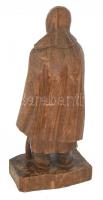 Szervátiusz Jenő (1903-1984): Koldus. Faragott fa, jelzett, "Szervátiusz 1920" 36 cm Sérül...