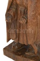Szervátiusz Jenő (1903-1984): Koldus. Faragott fa, jelzett, "Szervátiusz 1920" 36 cm Sérül...