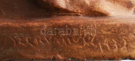 Szervátiusz Jenő (1903-1984): Anya gyermekével. Terrakotta, jelzett, "Szervátiusz 1937" 33...