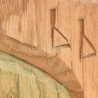 Szervátiusz Jenő (1903-1984): Női arc. Faragott fa, kézzel festett, jelzett, "Szervátiusz 1966&...