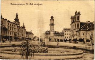 1916 Besztercebánya, Banská Bystrica; IV. Béla király tér, városháza. Havelka József kiadása / square, town hall (tűnyomok / pin marks)