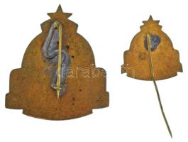 ~1960. "FAÜ törzsgárda (Fővárosi Autóbusz Üzem)" zománcozott bronz jelvény és kitűző (2xkl...