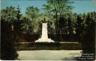 1915 Érsekújvár, Nové Zámky; Sétatér és Czuczor Gergely szobor. Adler József kiadása / promenade, statue (EK)