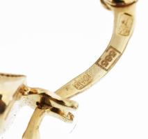 Arany (Au) 14K plasztikusan mintázott fülbevalópár, jelzet, d: 1,9 cm, nettó: 5 g