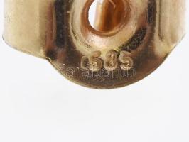 Arany (Au) 14K zománcfestett katica fülbevalópár, jelzett, 1,1×0,9 cm, bruttó: 1,5 g