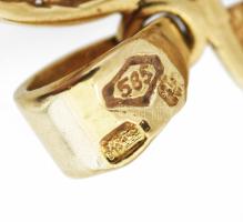 Arany (Au) 14K áttört szív medál, jelzett, 2×2 cm, nettó: 1,5 g