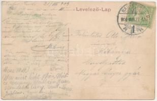 1909 Nagyszeben, Hermannstadt, Sibiu; Új Világ vendéglő kerthelyisége / Gruss aus der Neuen Welt / N...