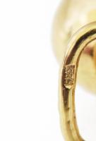 Arany (Au) 14K virágmintás cizellált szív medál, jelzett, 1,6×1 cm, nettó: 0,8 g