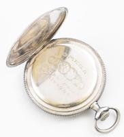 Omega zsebóra, jelzett tok, jelzett, szerkezettel., szép számlappal.,Működő, jó állapotban. d: 50 mm