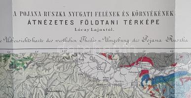 A Pojana-Ruszka nyugati felének és környékének átnézetes földtani térképe. Mértéke 1 : 200,000. Idős...