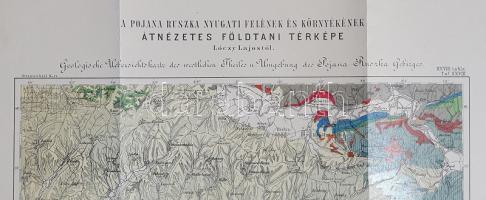A Pojana-Ruszka nyugati felének és környékének átnézetes földtani térképe. Mértéke 1 : 200,000. Idős...