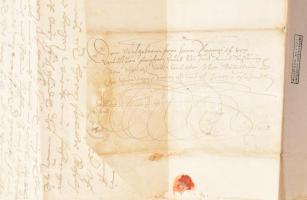 1600 4 oldalas kézzel írt ex offo levél, viaszpecséttel "Batthyány hercegi levéltár, Körmend&qu...