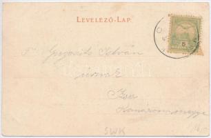 Csejte, Csejthe, Cachtice; piac, vár 1570-1614, Fő utca. Brück Ignác kiadása / castle, main street, ...