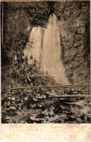 1903 Bánffyhunyad, Huedin; Retyicel, Rekiczeli (Rekiceli, Recsiszeli, Recsiseli) vízesés (Havasrekettye), turisták / Cascada Rachitele / waterfall, tourists (Rb)