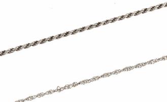 Ezüst (Ag) walles nyaklánc + walles karkötő, jelzett, h: 19 és 43 cm, nettó: 4,5 g