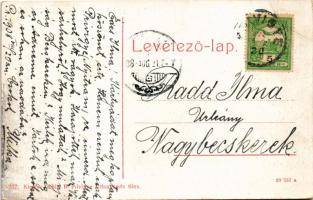 1908 Bajmócfürdő, Bojnické kúpele (Bajmóc, Bojnice); a vár kapuja. Gubits B. Privigye kiadása 577. (...