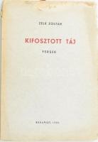 Zelk Zoltán: Kifosztott táj. Versek. (DEDIKÁLT). Bp., 1936, szerzői kiadás (Dr. Antos és Társa-ny.), 68+(4) p. Első kiadás. Kiadói papírkötés, sérült borítóval, kisebb lapszéli penészfoltokkal. A szerző, Zelk Zoltán (1906-1981) költő által Bresztovszky Ede (1889-1963) író, újságíró, műfordító részére DEDIKÁLT példány.