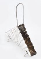 Ezüst (Ag) szalvétatartó, jelzett, 14,5×16 cm, nettó: 92 g