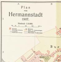 Plan von Hermannstadt 1907., 1:8,000, Hrsg. von de Section Hermannstadt des Siebenbürgischen Karpath...