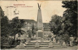 1915 Gyulafehérvár, Alba Iulia; Custozza emlékszobor. Weisz Bernát kiadása / Custozza-Monument / military monument (szakadás / tear)