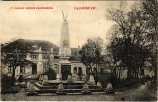 1911 Gyulafehérvár, Alba Iulia; Custozai ütközet emlékoszlopa. Weisz Bernát kiadása / Custozza-Monument / military monument (fl)