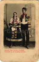 1909 Nagyszombat, Trnava; Népviselet Nagyszombat környékéről. Fischer Hugo kiadása / Volkstracht aus der Umgebung Tyrnau's / Upper Hungarian folklore, traditional costumes (Rb)