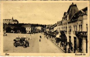 1939 Léva, Levice; Kossuth tér, autók és busz / square, automobiles, bus (Rb)