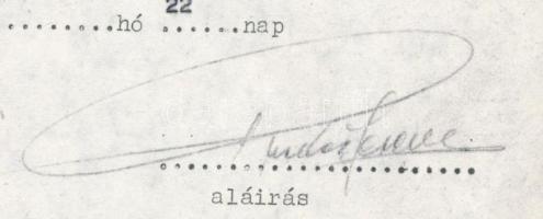 1981 Puskás Ferenc és feleségének hozzájáruló nyilatkozata az Aranycsapat c. filmben képmásul felhas...