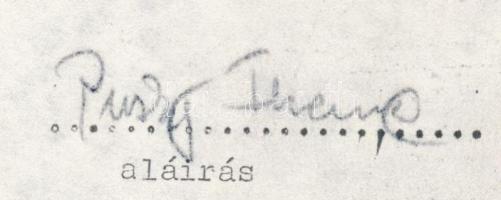 1981 Puskás Ferenc és feleségének hozzájáruló nyilatkozata az Aranycsapat c. filmben képmásul felhas...