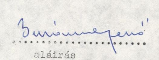 1981 Buzánszky Jenő válogatott labdarúgó és feleségének hozzájáruló nyilatkozata az Aranycsapat c. f...