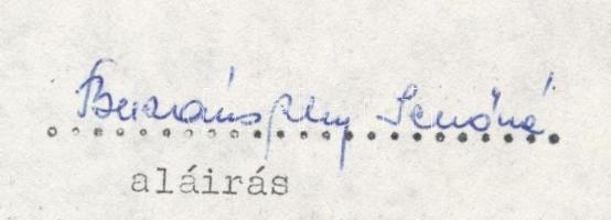 1981 Buzánszky Jenő válogatott labdarúgó és feleségének hozzájáruló nyilatkozata az Aranycsapat c. f...